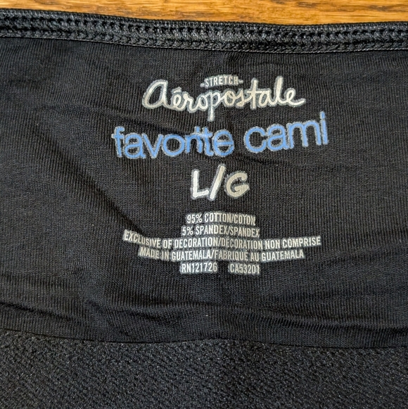 Aeropostale Junior's Favorite Cami Y2K Black Stretch Tank Top Size L - Picture 2 of 7